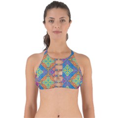 Colorful Floral Ornament, Floral Patterns Perfectly Cut Out Bikini Top by nateshop