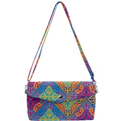 Colorful Floral Ornament, Floral Patterns Removable Strap Clutch Bag by nateshop