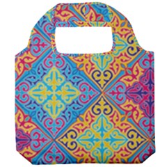 Colorful Floral Ornament, Floral Patterns Foldable Grocery Recycle Bag by nateshop