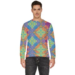 Colorful Floral Ornament, Floral Patterns Men s Fleece Sweatshirt by nateshop