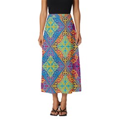 Colorful Floral Ornament, Floral Patterns Classic Midi Chiffon Skirt by nateshop