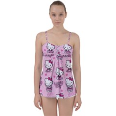 Cute Hello Kitty Collage, Cute Hello Kitty Babydoll Tankini Top by nateshop