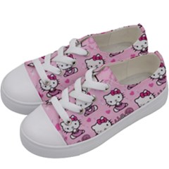 Cute Hello Kitty Collage, Cute Hello Kitty Kids  Low Top Canvas Sneakers by nateshop