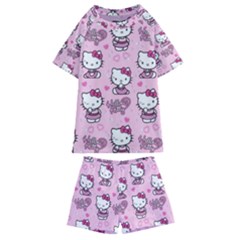 Cute Hello Kitty Collage, Cute Hello Kitty Kids  Swim T-shirt And Shorts Set by nateshop