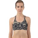 Decorative Ornament Texture, Retro Floral Texture, Vintage Texture, Gray Back Web Sports Bra View1