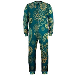 European Pattern, Blue, Desenho, Retro, Style Onepiece Jumpsuit (men) by nateshop