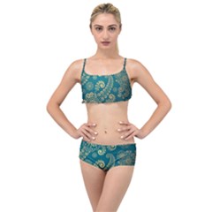 European Pattern, Blue, Desenho, Retro, Style Layered Top Bikini Set by nateshop