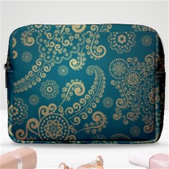 European Pattern, Blue, Desenho, Retro, Style Make Up Pouch (large) by nateshop