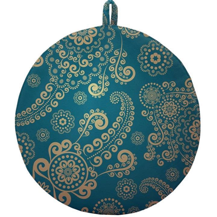 European Pattern, Blue, Desenho, Retro, Style Round Trivet