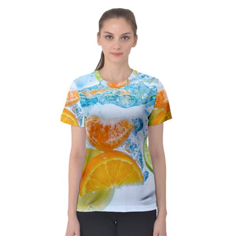 Fruits, Fruit, Lemon, Lime, Mandarin, Water, Orange Women s Sport Mesh T-shirt by nateshop