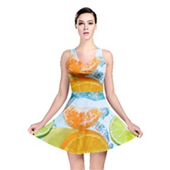 Fruits, Fruit, Lemon, Lime, Mandarin, Water, Orange Reversible Skater Dress by nateshop