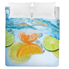 Fruits, Fruit, Lemon, Lime, Mandarin, Water, Orange Duvet Cover Double Side (queen Size) by nateshop