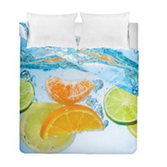 Fruits, Fruit, Lemon, Lime, Mandarin, Water, Orange Duvet Cover Double Side (full/ Double Size) by nateshop