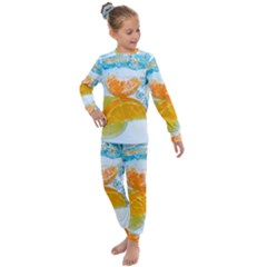 Fruits, Fruit, Lemon, Lime, Mandarin, Water, Orange Kids  Long Sleeve Set  by nateshop