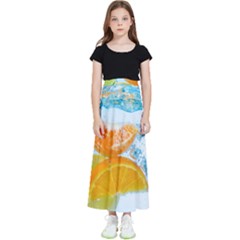 Fruits, Fruit, Lemon, Lime, Mandarin, Water, Orange Kids  Flared Maxi Skirt by nateshop