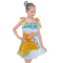 Fruits, Fruit, Lemon, Lime, Mandarin, Water, Orange Kids  Tie Up Tunic Dress by nateshop