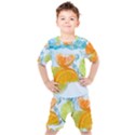 Fruits, Fruit, Lemon, Lime, Mandarin, Water, Orange Kids  T-Shirt and Shorts Set View1