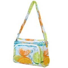 Fruits, Fruit, Lemon, Lime, Mandarin, Water, Orange Front Pocket Crossbody Bag by nateshop