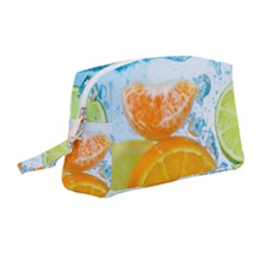 Fruits, Fruit, Lemon, Lime, Mandarin, Water, Orange Wristlet Pouch Bag (medium) by nateshop