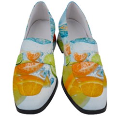 Fruits, Fruit, Lemon, Lime, Mandarin, Water, Orange Women s Chunky Heel Loafers by nateshop