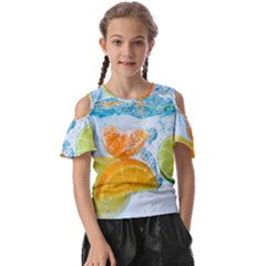 Fruits, Fruit, Lemon, Lime, Mandarin, Water, Orange Kids  Butterfly Cutout T-shirt by nateshop