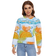 Fruits, Fruit, Lemon, Lime, Mandarin, Water, Orange Women s Long Sleeve Raglan T-shirt