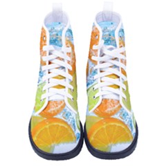 Fruits, Fruit, Lemon, Lime, Mandarin, Water, Orange Women s High-top Canvas Sneakers by nateshop