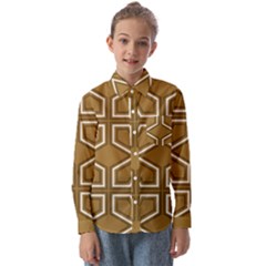 Gold Pattern Texture, Seamless Texture Kids  Long Sleeve Shirt by nateshop