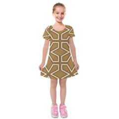 Gold Pattern Texture, Seamless Texture Kids  Short Sleeve Velvet Dress by nateshop