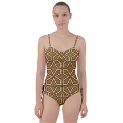 Gold Pattern Texture, Seamless Texture Sweetheart Tankini Set by nateshop