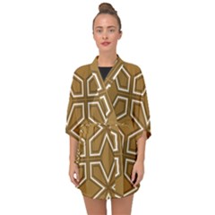 Gold Pattern Texture, Seamless Texture Half Sleeve Chiffon Kimono