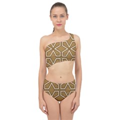 Gold Pattern Texture, Seamless Texture Spliced Up Two Piece Swimsuit