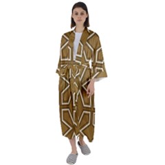 Gold Pattern Texture, Seamless Texture Maxi Satin Kimono by nateshop