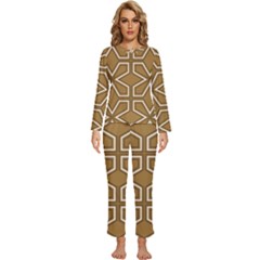 Gold Pattern Texture, Seamless Texture Womens  Long Sleeve Lightweight Pajamas Set by nateshop