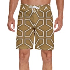 Gold Pattern Texture, Seamless Texture Men s Beach Shorts by nateshop