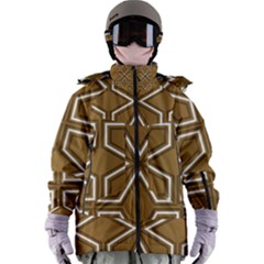 Gold Pattern Texture, Seamless Texture Women s Zip Ski And Snowboard Waterproof Breathable Jacket by nateshop