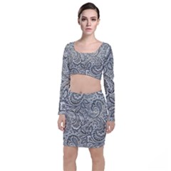 Gray Paisley Texture, Paisley Top And Skirt Sets by nateshop