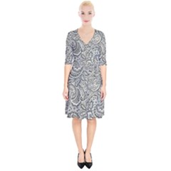 Gray Paisley Texture, Paisley Wrap Up Cocktail Dress by nateshop