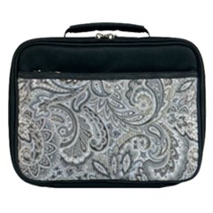 Gray Paisley Texture, Paisley Lunch Bag by nateshop