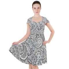 Gray Paisley Texture, Paisley Cap Sleeve Midi Dress by nateshop