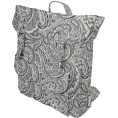 Gray Paisley Texture, Paisley Buckle Up Backpack by nateshop