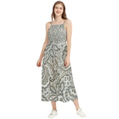 Gray Paisley Texture, Paisley Boho Sleeveless Summer Dress by nateshop