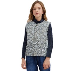 Gray Paisley Texture, Paisley Kid s Button Up Puffer Vest	 by nateshop