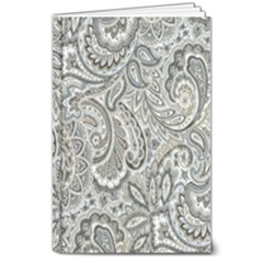 Gray Paisley Texture, Paisley 8  X 10  Hardcover Notebook