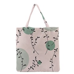 Plants Pattern Design Branches Branch Leaves Botanical Boho Bohemian Texture Drawing Circles Nature Grocery Tote Bag