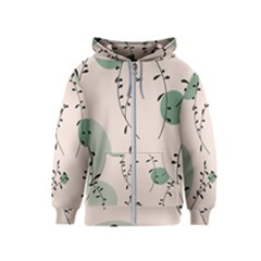 Plants Pattern Design Branches Branch Leaves Botanical Boho Bohemian Texture Drawing Circles Nature Kids  Zipper Hoodie