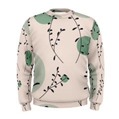 Plants Pattern Design Branches Branch Leaves Botanical Boho Bohemian Texture Drawing Circles Nature Men s Sweatshirt