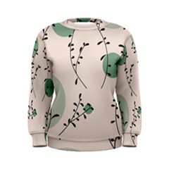 Plants Pattern Design Branches Branch Leaves Botanical Boho Bohemian Texture Drawing Circles Nature Women s Sweatshirt