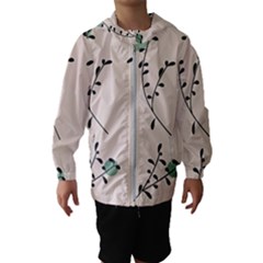 Plants Pattern Design Branches Branch Leaves Botanical Boho Bohemian Texture Drawing Circles Nature Kids  Hooded Windbreaker