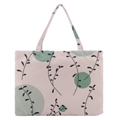 Plants Pattern Design Branches Branch Leaves Botanical Boho Bohemian Texture Drawing Circles Nature Zipper Medium Tote Bag